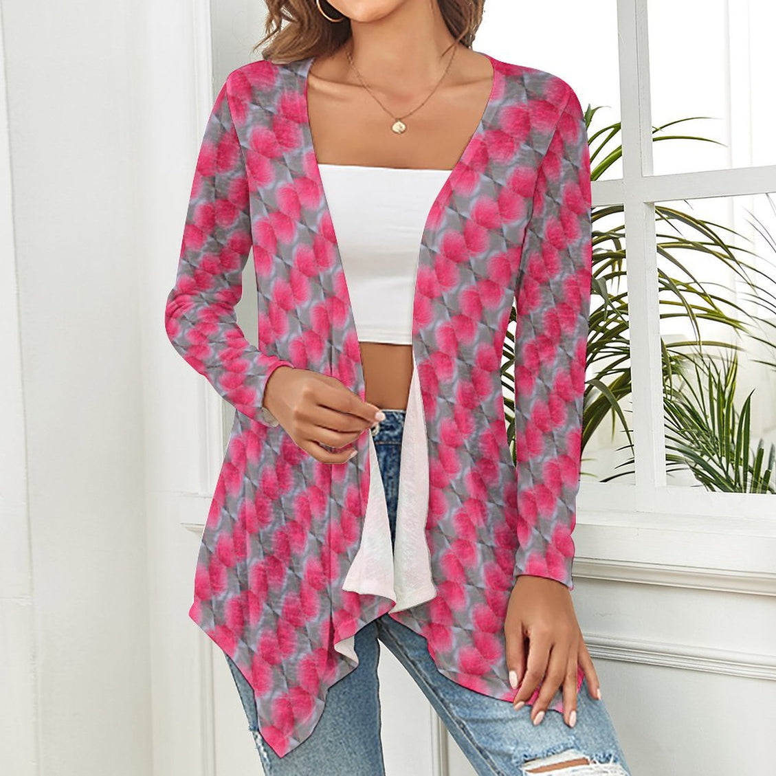 Knitted Cardigan Bright Pink Butterfly Balm