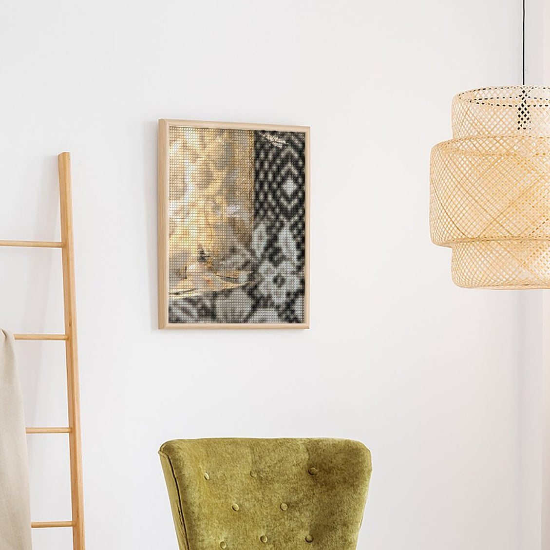 Design Diamond Painting 16"×20"(Vertical) Old Lamp and Lace