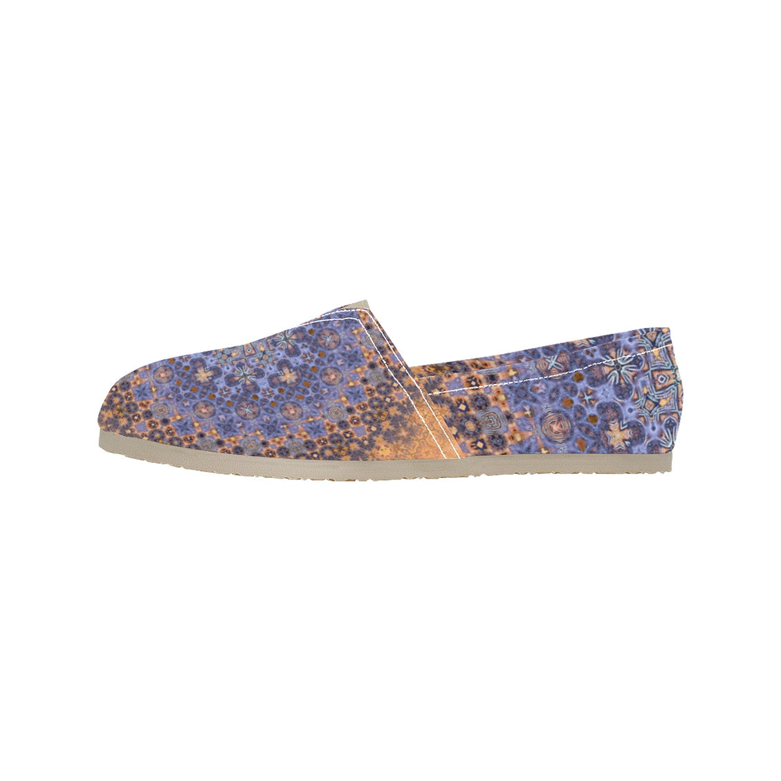 Espadrilles Canvas Pheasant Feathers Orange Blue Mandela Boho