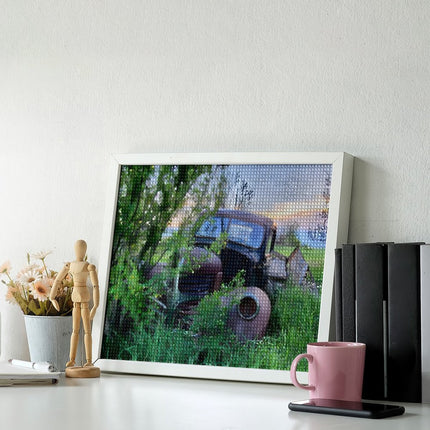 Design Diamond Painting 20"×16"(Horizontal) Old Truck in the Weeds