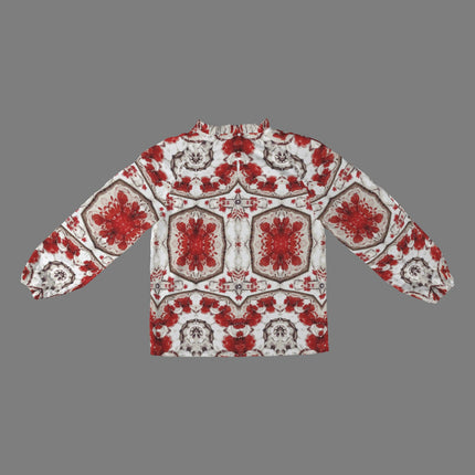 Long Slit Sleeve Blouse Buffalo Berries Red