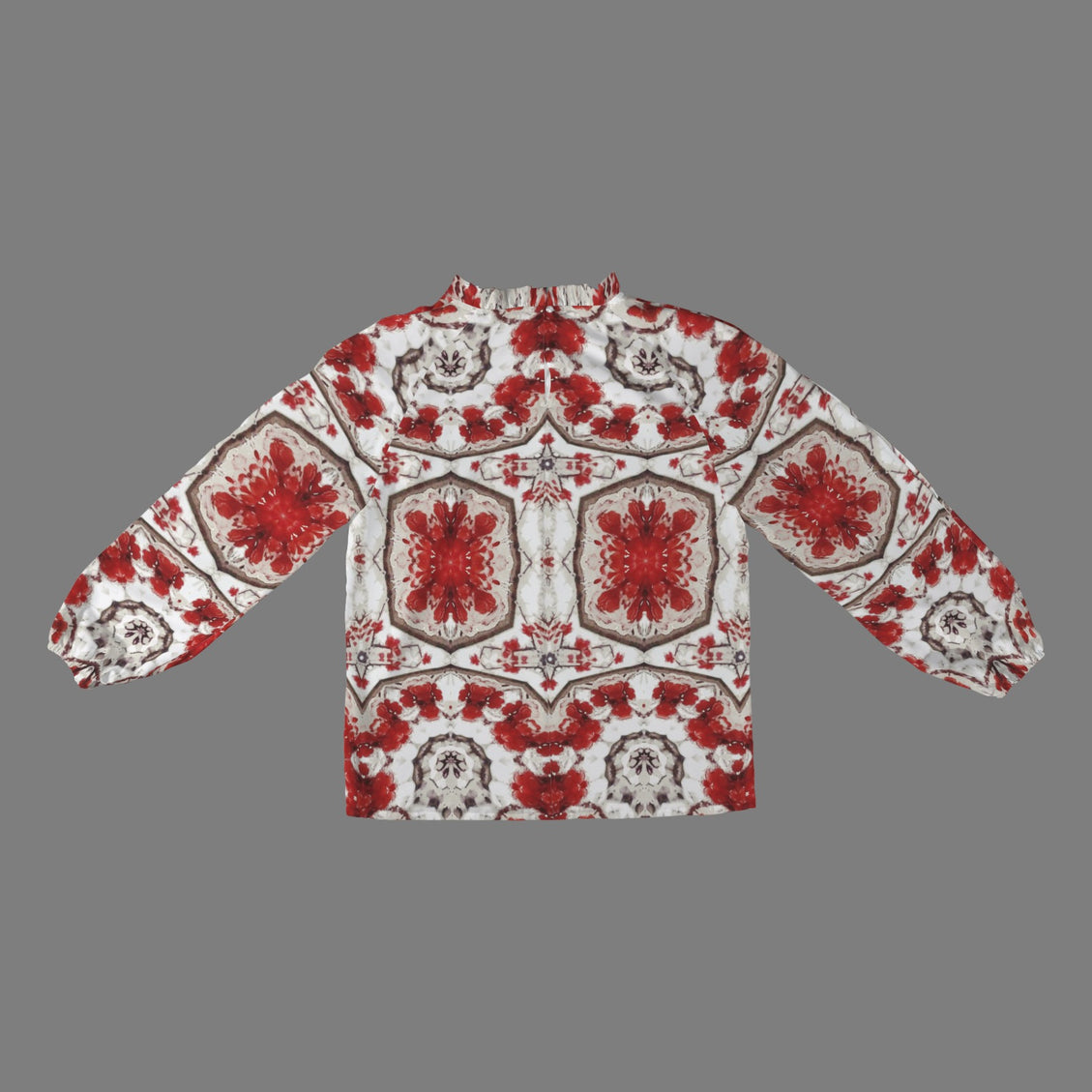 Long Slit Sleeve Blouse Buffalo Berries Red