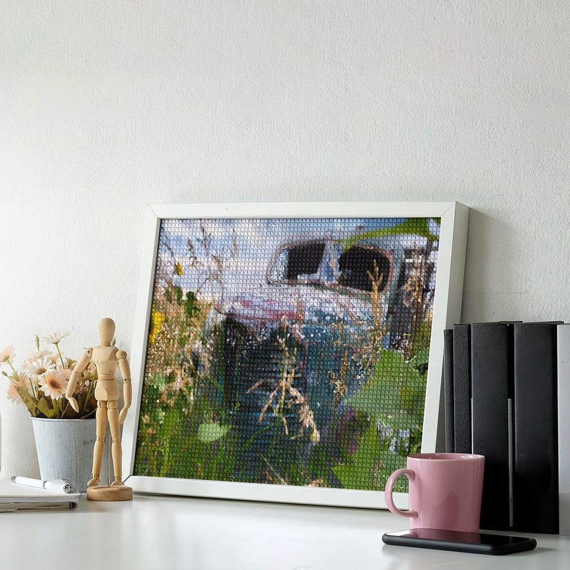 Design Diamond Painting 20"×16"(Horizontal) Old Truck in the Sunflowers