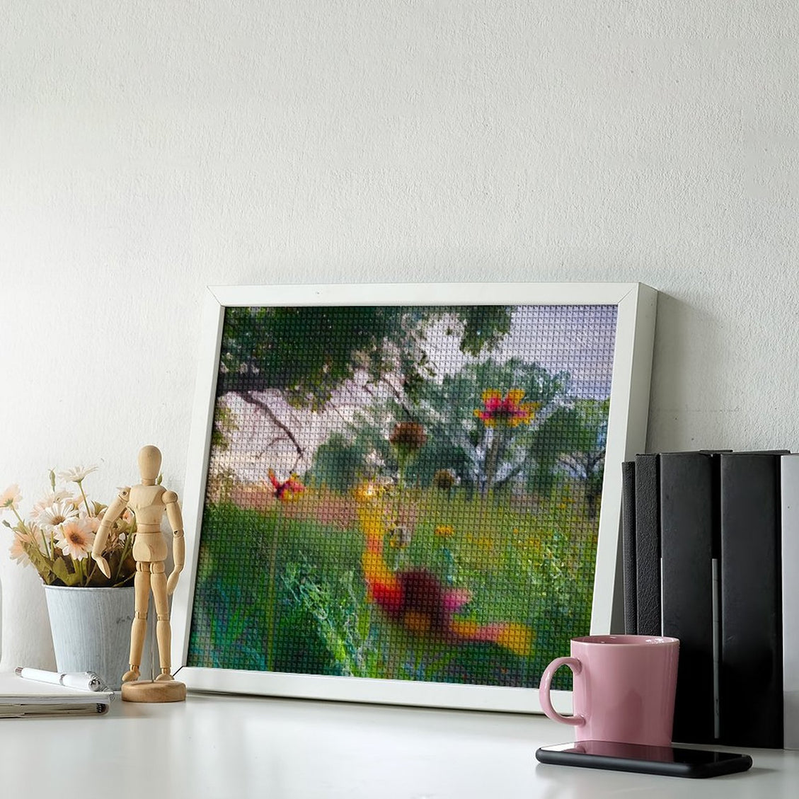 Design Diamond Painting 20"×16"(Horizontal) Wildflowers on the Grand River