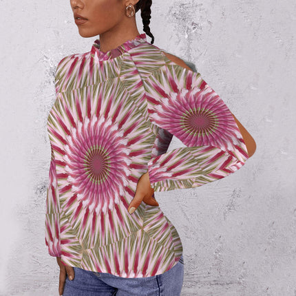 Long Slit Sleeve Blouse Milkweed Swirl