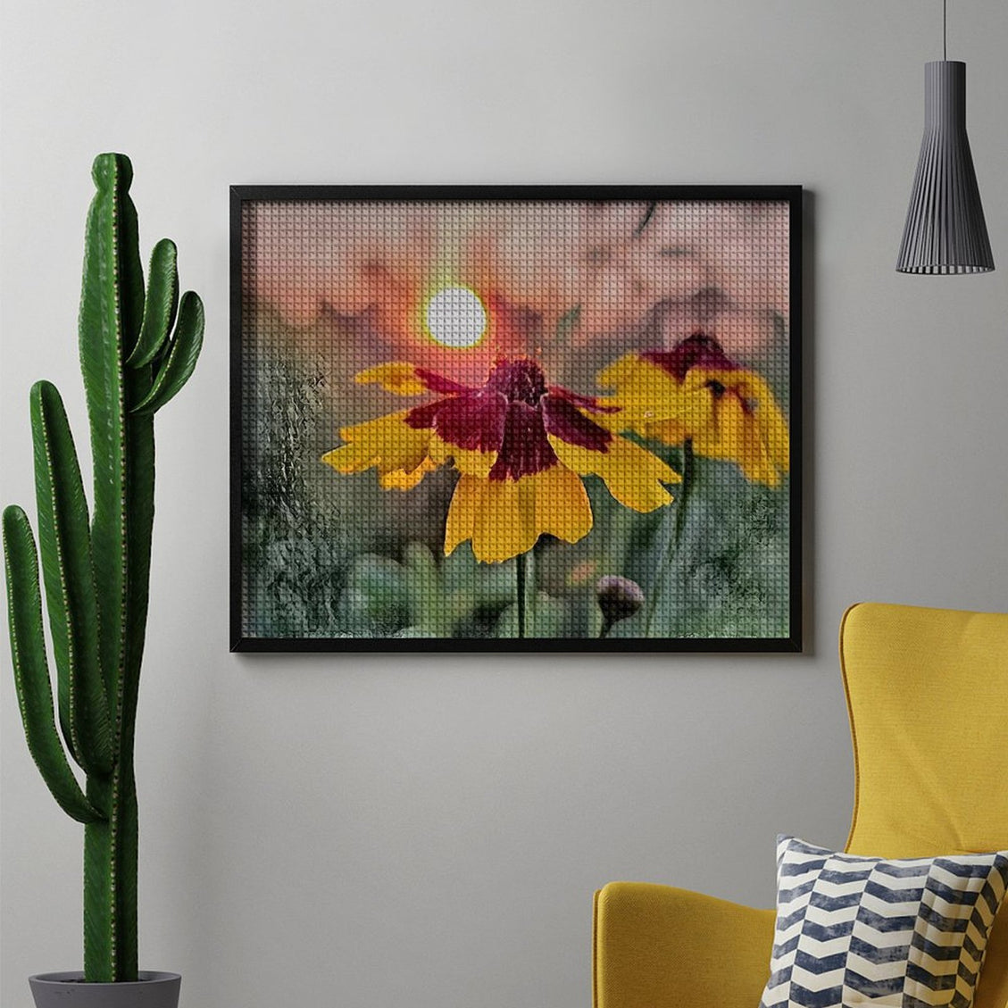 Design Diamond Painting 20"×16"(Horizontal) Coreopsis on the Grand River