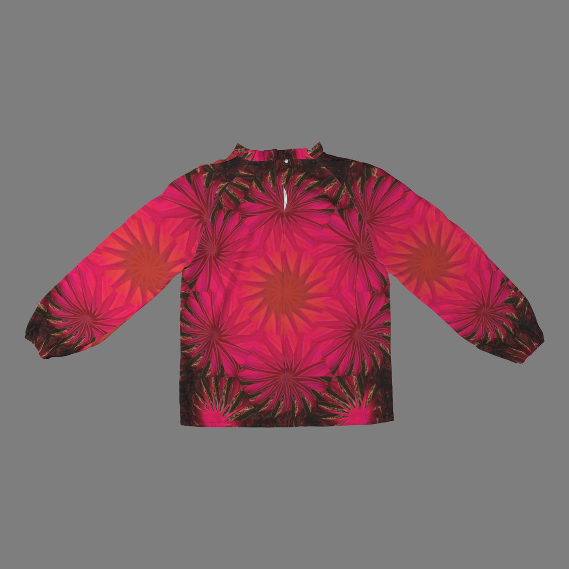 Long Slit Sleeve Blouse Fuchsia Medallion