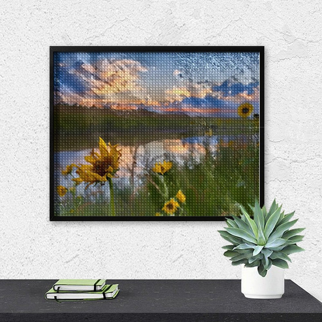 Design Diamond Painting 20"×16"(Horizontal) Sunflowers South Grand River