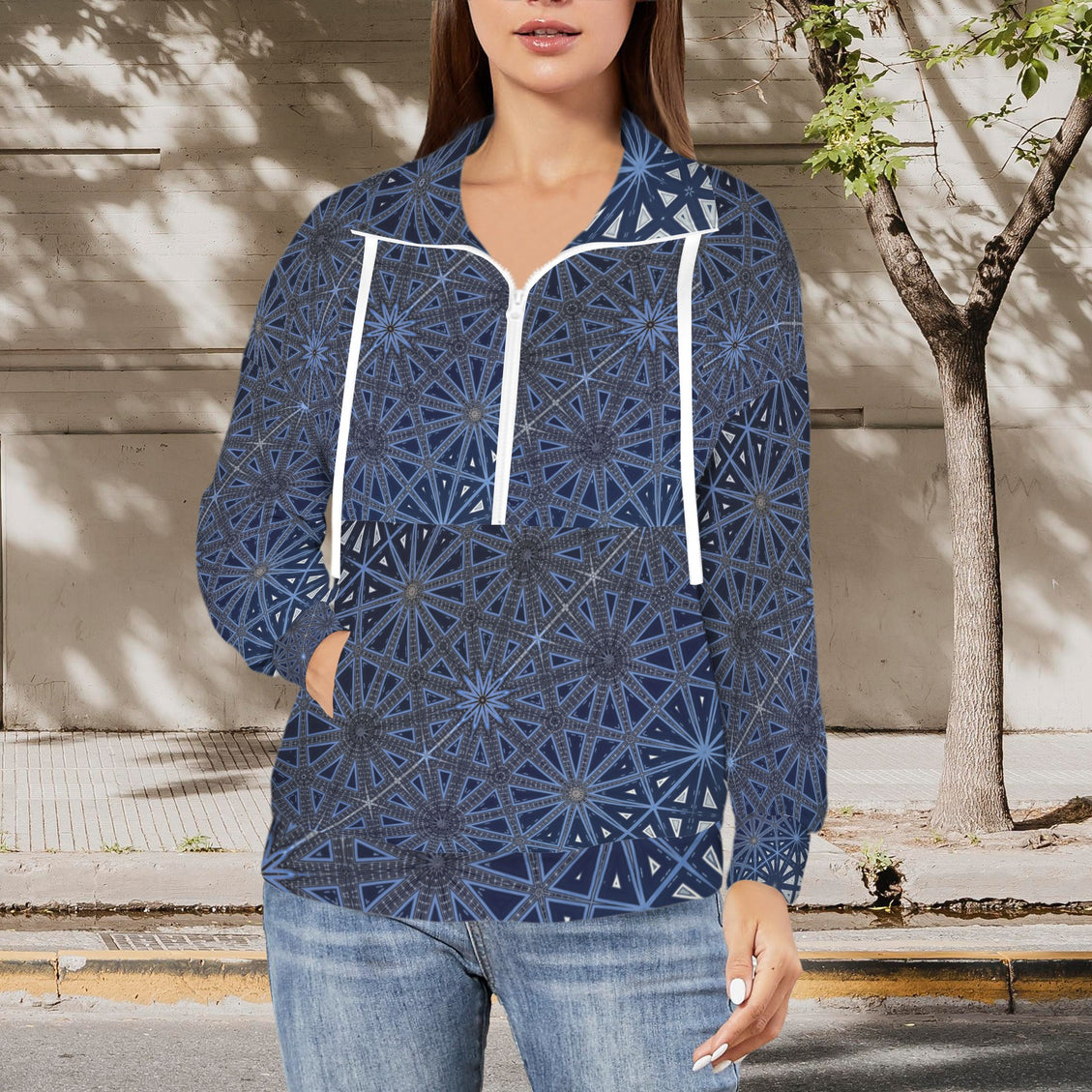 Half Zip Pullover Sweatshirt Old Cadillac