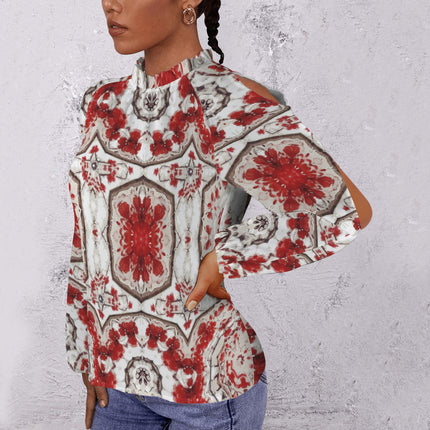 Long Slit Sleeve Blouse Buffalo Berries Red
