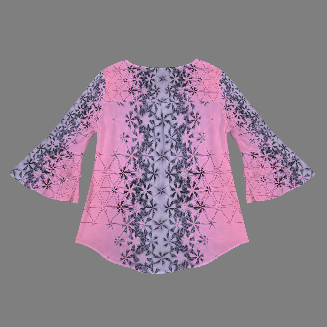 Layered Flare Sleeve Blouse Summerville Sunset Pink and Lavendar