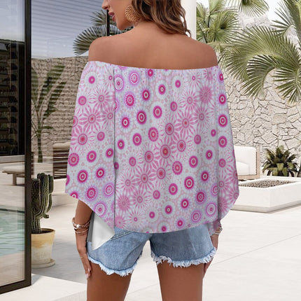 Trumpet Sleeve Blouse Peonies
