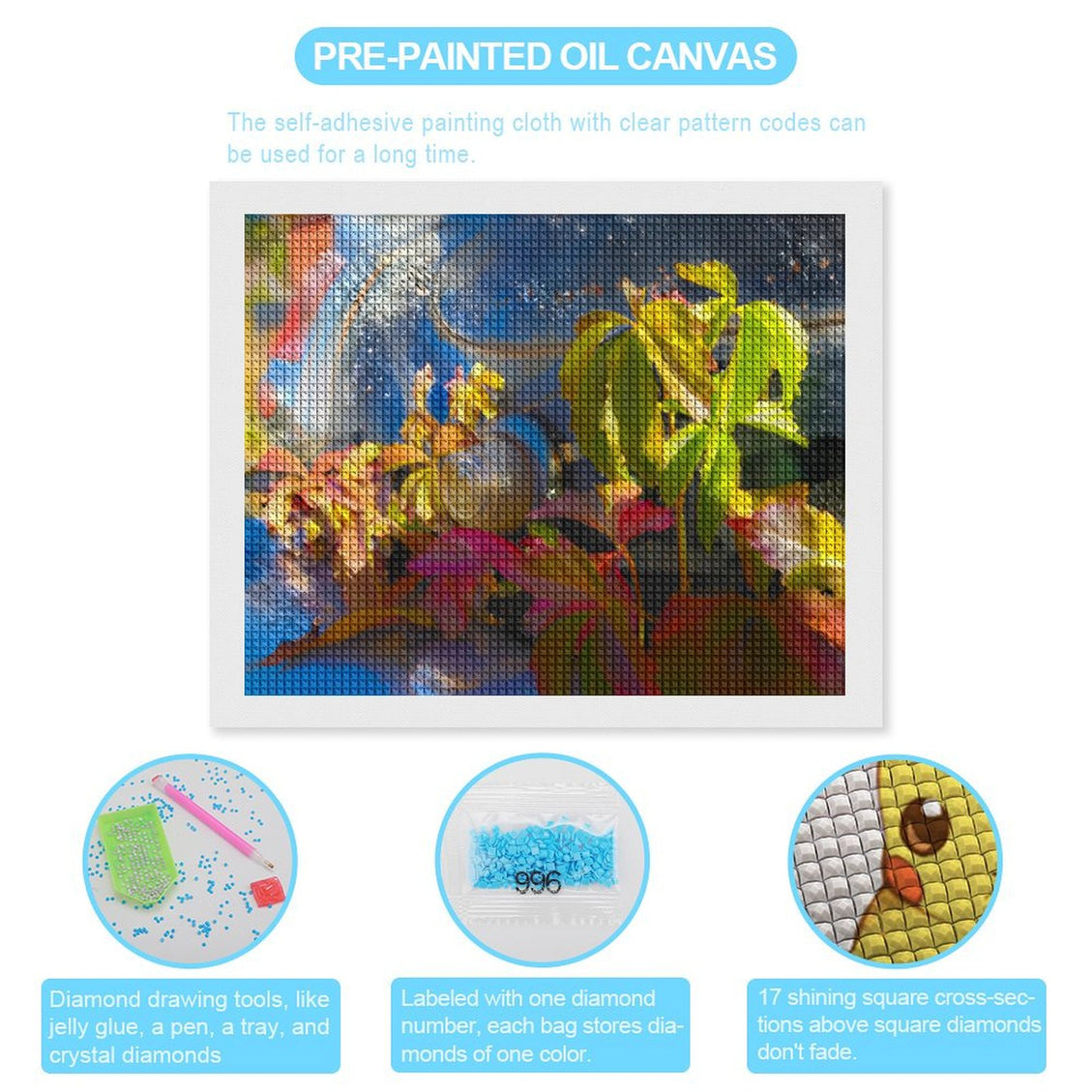 Design Diamond Painting 20"×16"(Horizontal) Classic Car Fall Leaves