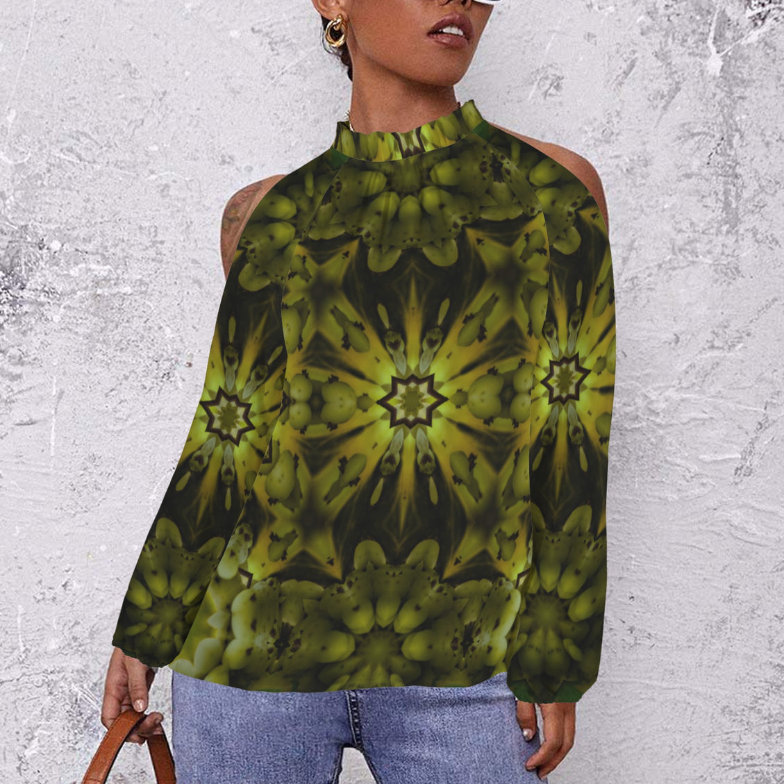 Long Slit Sleeve Blouse Forest