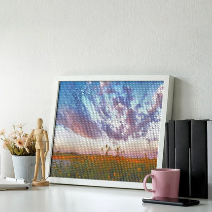 Design Diamond Painting 20"×16"(Horizontal) Sunflowers Sunset at Shadehill Lake II
