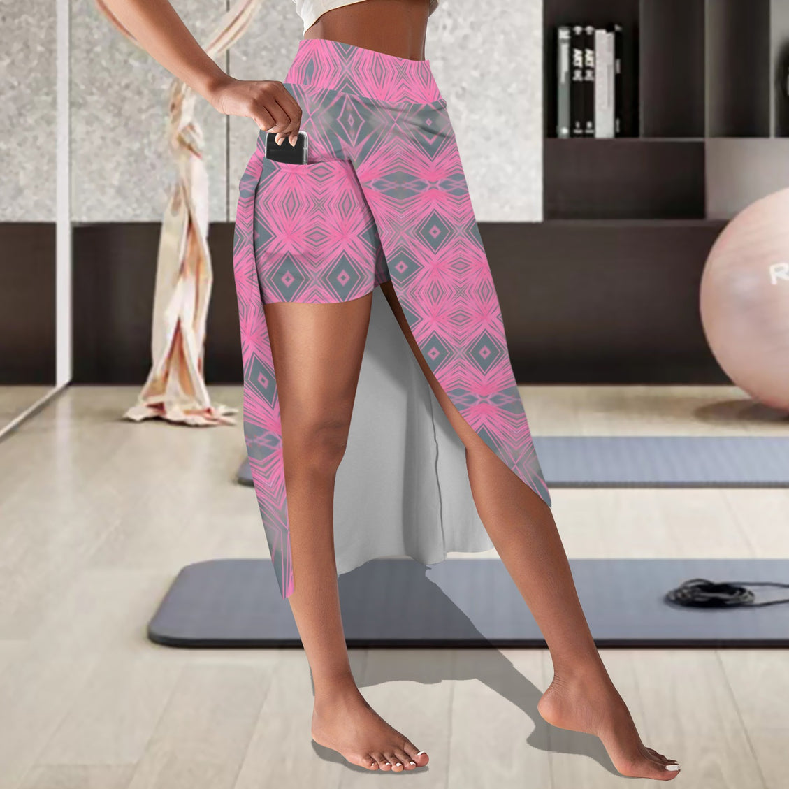 Skort Pink and Gray Plaid