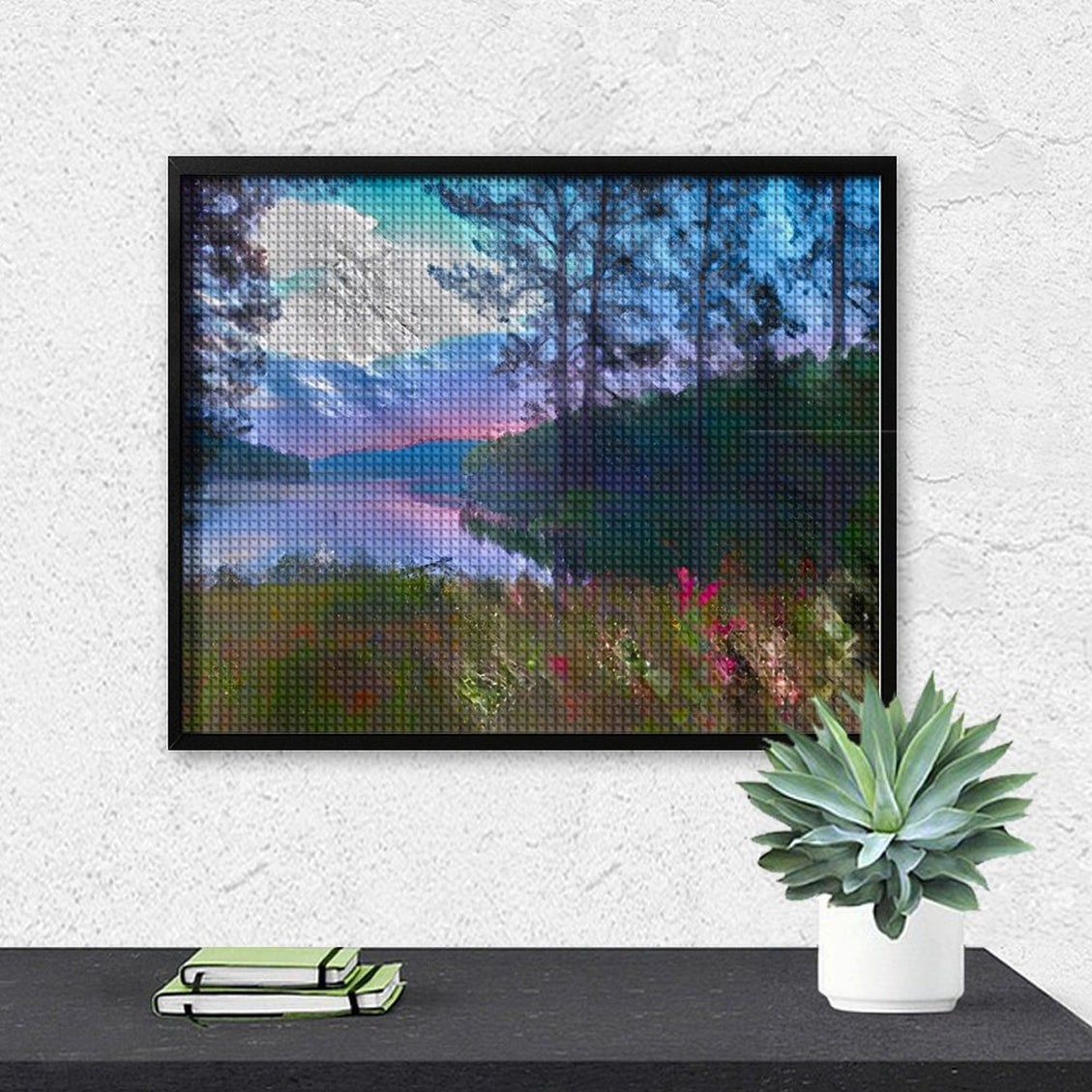 Design Diamond Painting 20"×16"(Horizontal) Sunrise at Sheridan Lake