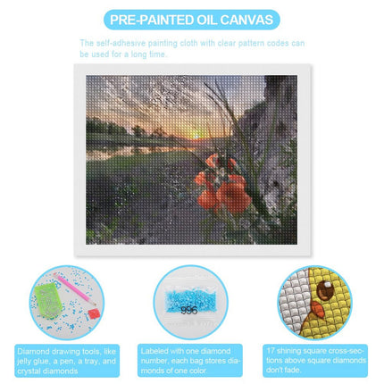 Design Diamond Painting 20"×16"(Horizontal) Globe Mallow on the South Grand River