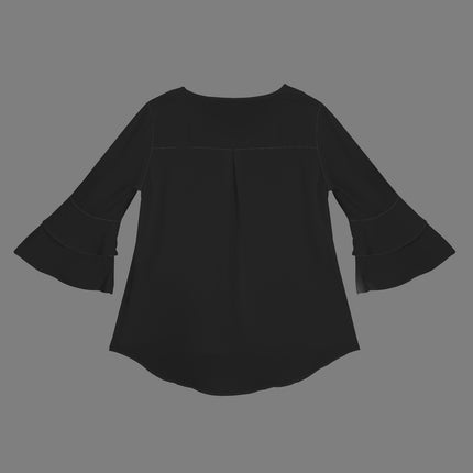 Layered Flare Sleeve Black