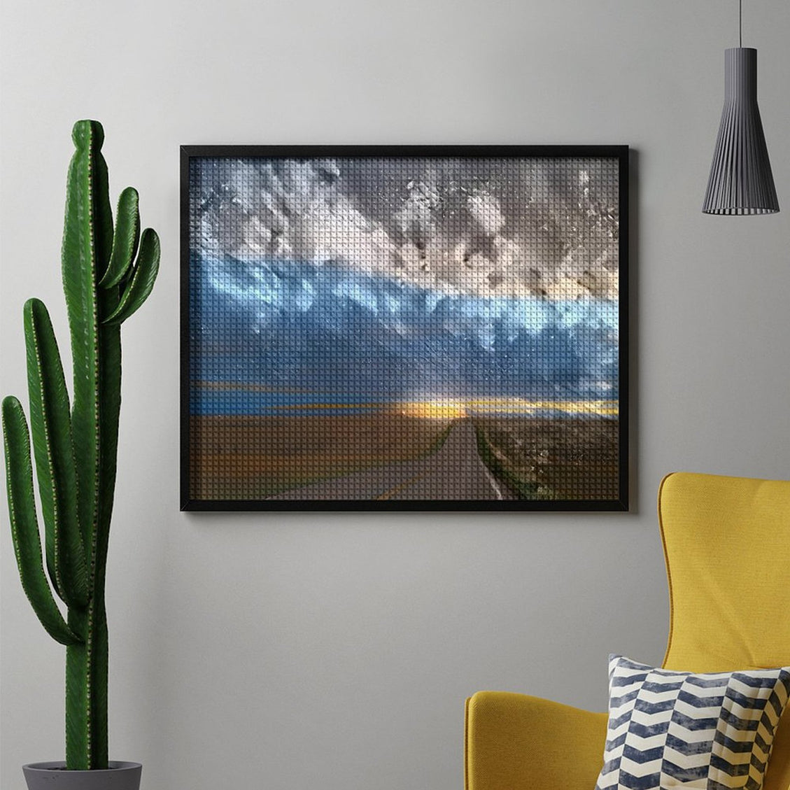 Design Diamond Painting 20"×16"(Horizontal) Sunset Blue Clouds