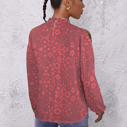 Long Slit Sleeve Blouse Red MIlkweed
