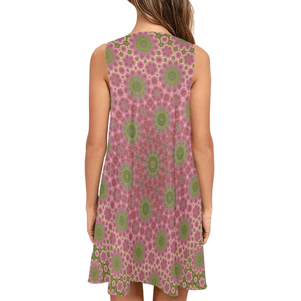 Tank Dress Cactus in Bloom Pink and Sage