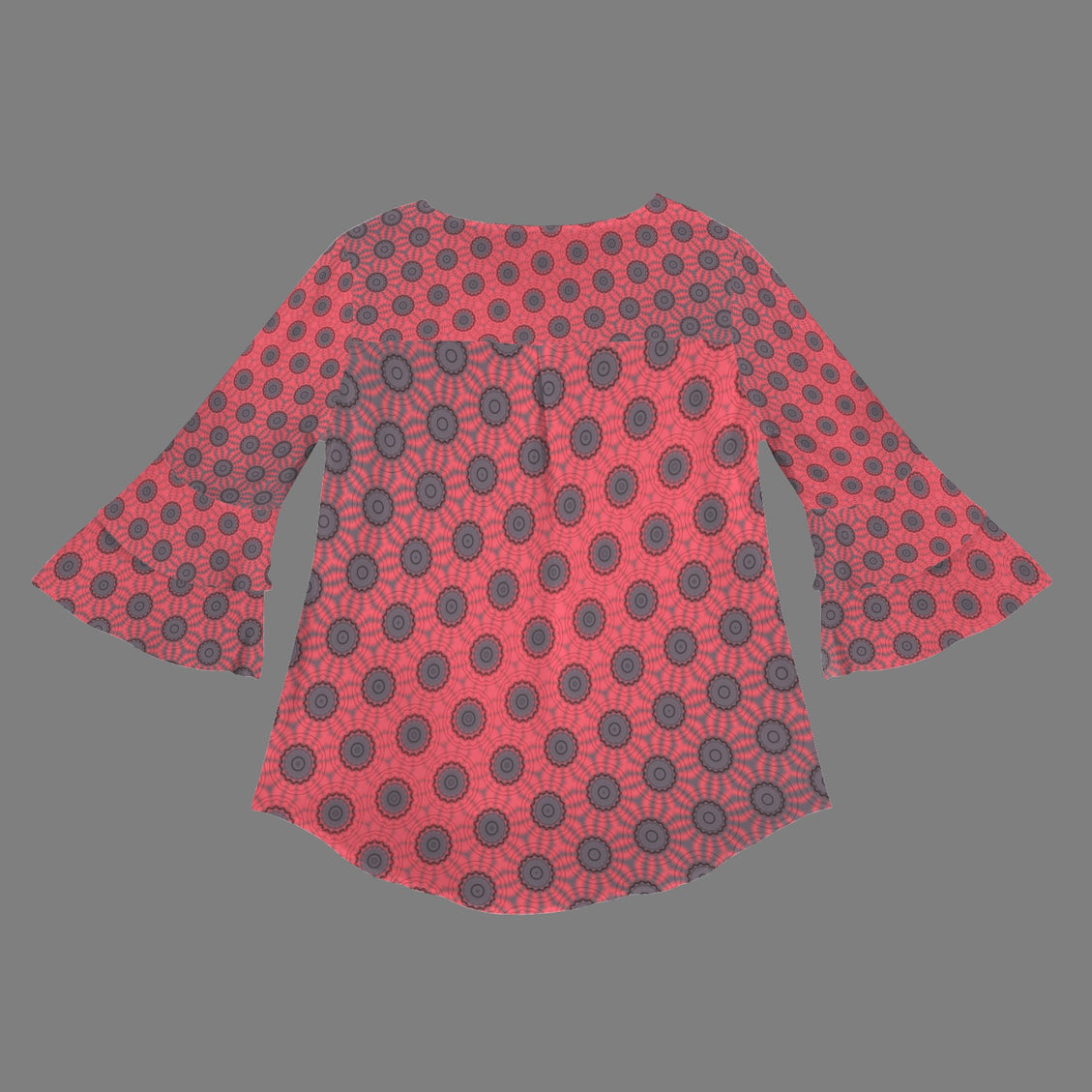 Layered Flare Sleeve Blouse Red Milkweed