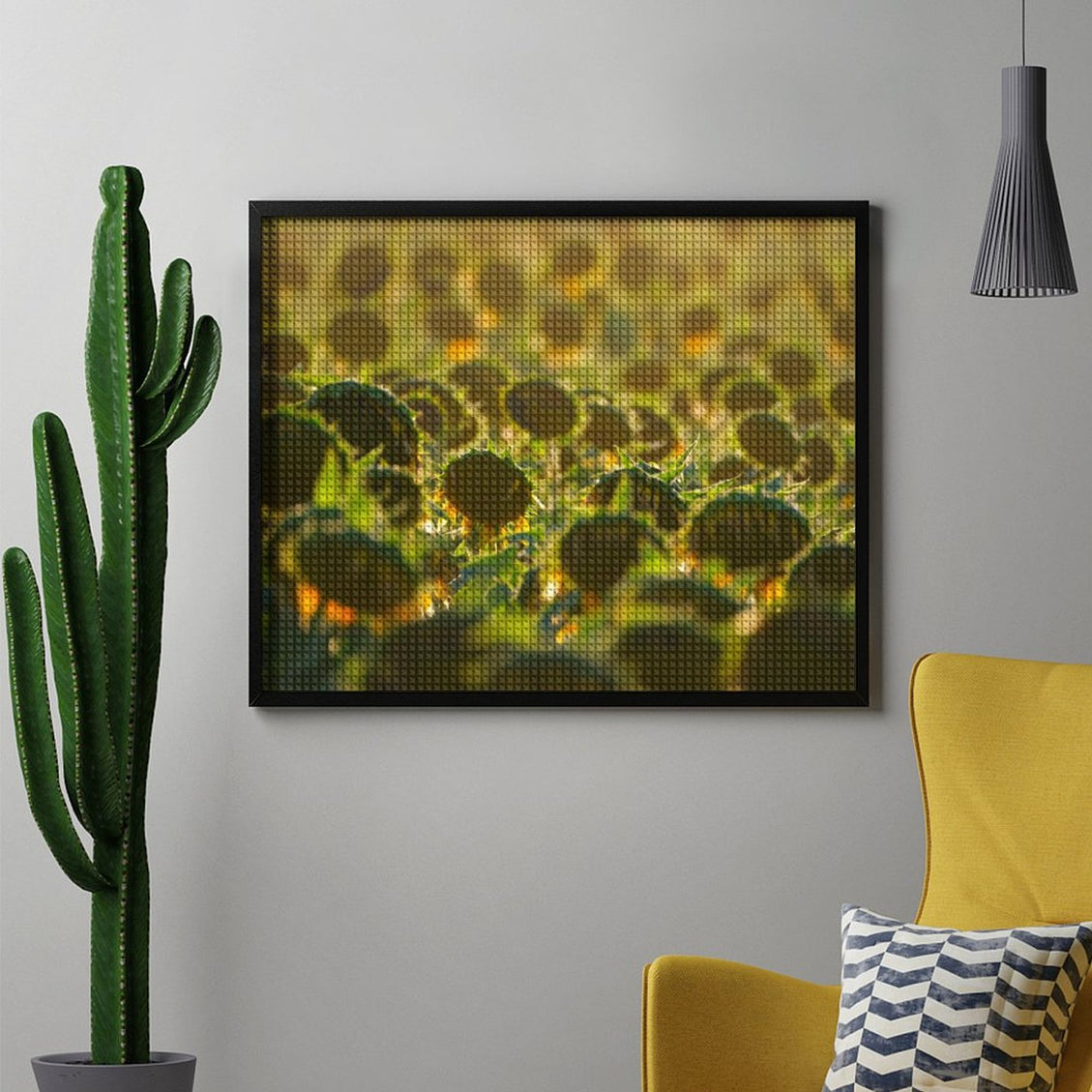 Design Diamond Painting 20"×16"(Horizontal) Dusty Sunset Sunflowers