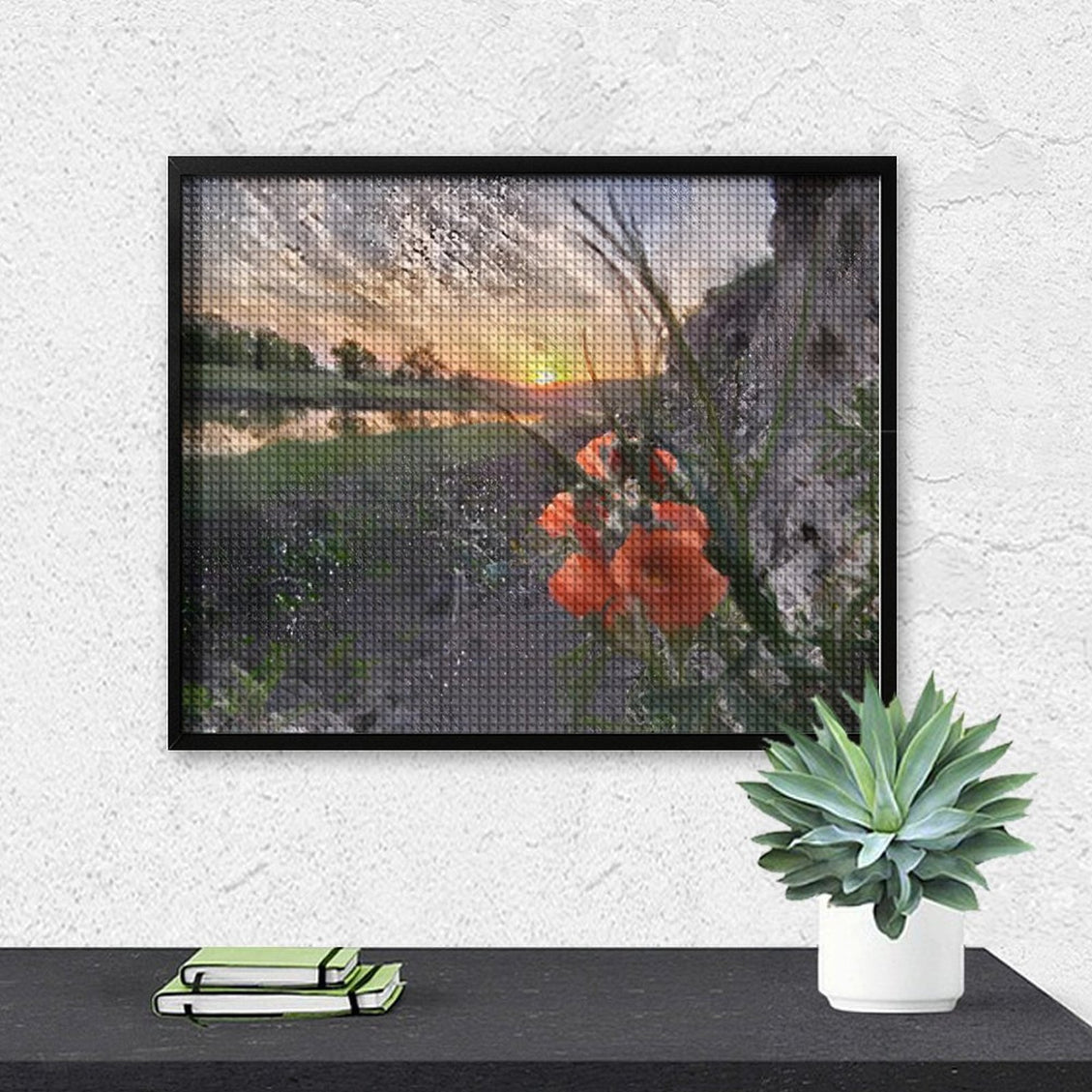 Design Diamond Painting 20"×16"(Horizontal) Globe Mallow on the South Grand River