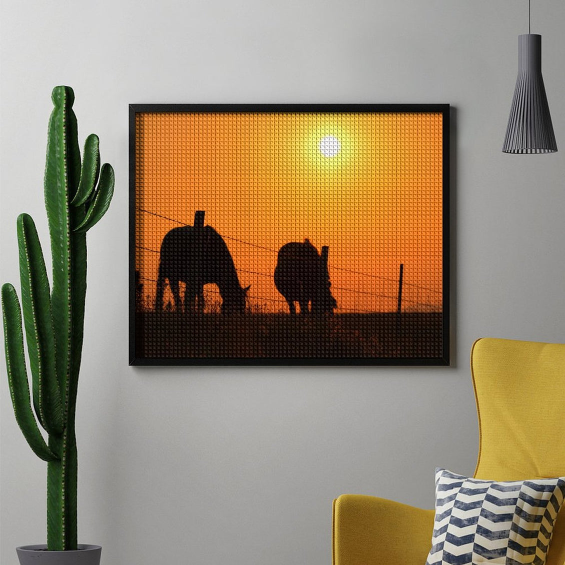 Design Diamond Painting 20"×16"(Horizontal) Horses at Sunset St. Onge