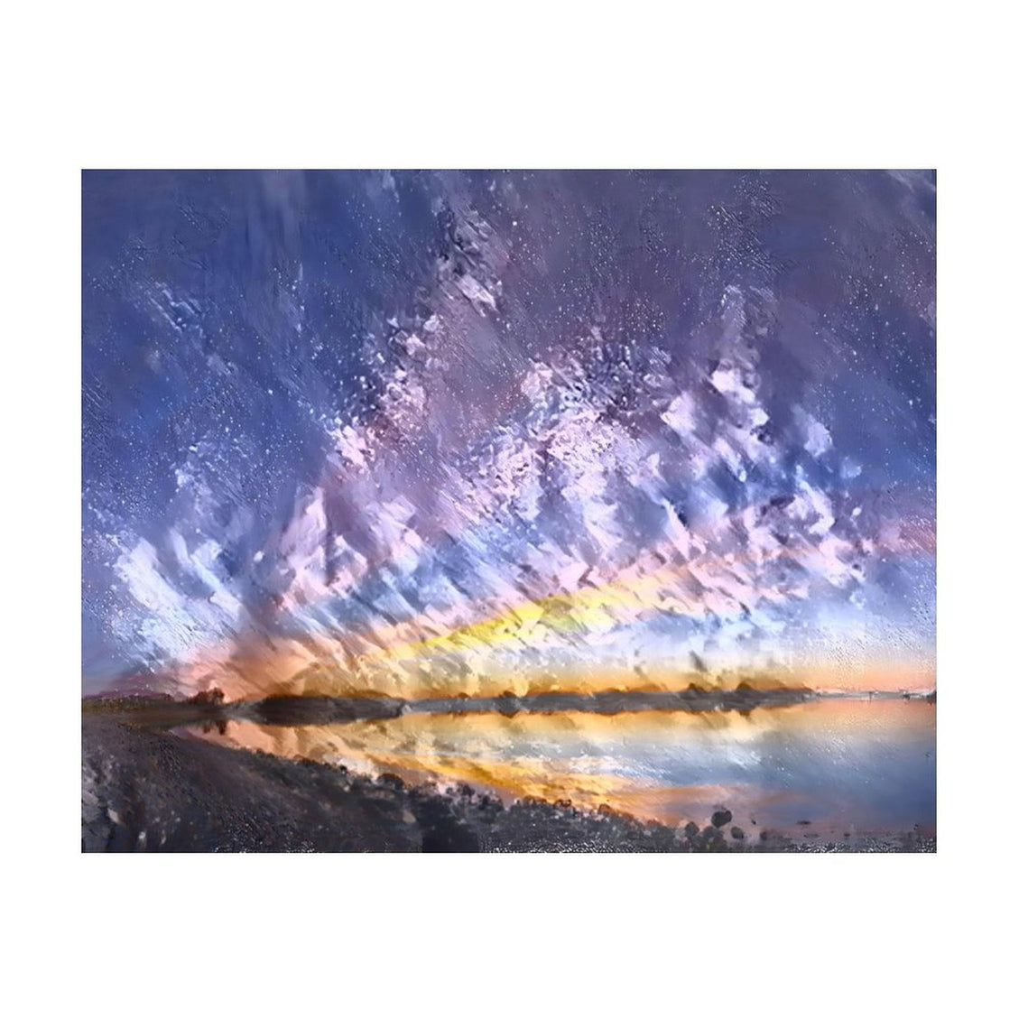 Design Diamond Painting 20"×16"(Horizontal) Sunset on the Lake