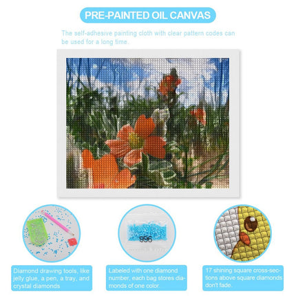 Design Diamond Painting 20"×16"(Horizontal) Globe Mallow on Golf Course Road