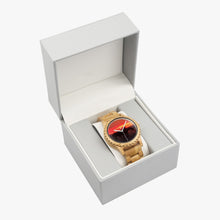Load image into Gallery viewer, Wooden Watch Italian Olive Horses Red Sunrise
