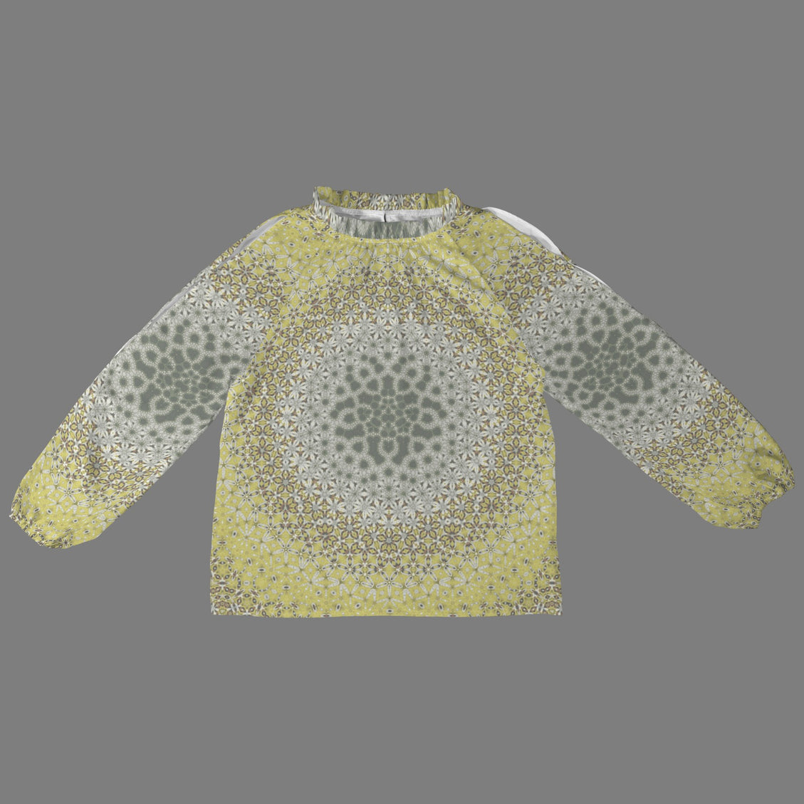 Long Slit Sleeve Blouse Yellow Clover