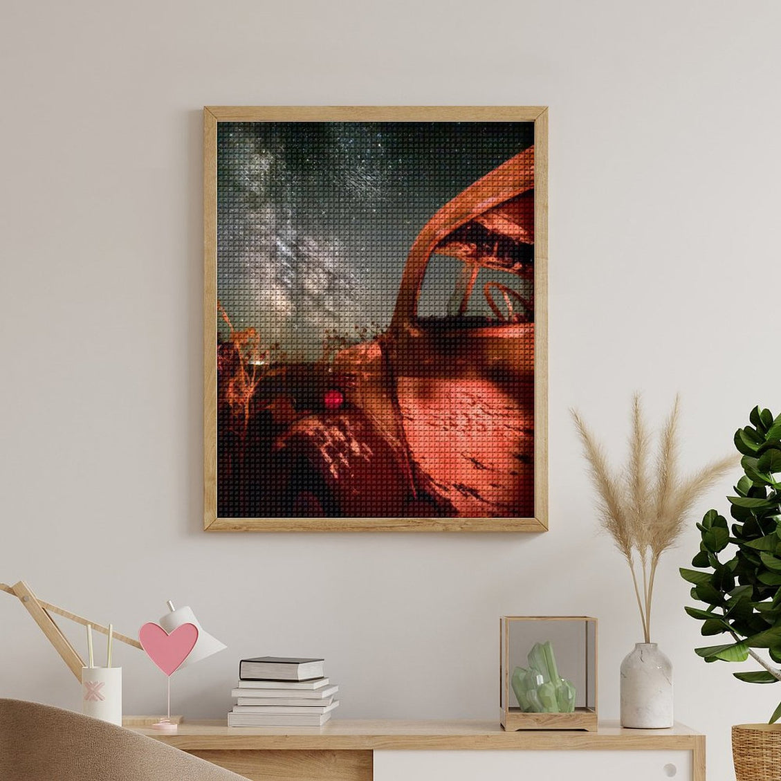 Design Diamond Painting 16"×20"(Vertical) Old Truck Under the Milkway