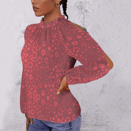 Long Slit Sleeve Blouse Red MIlkweed
