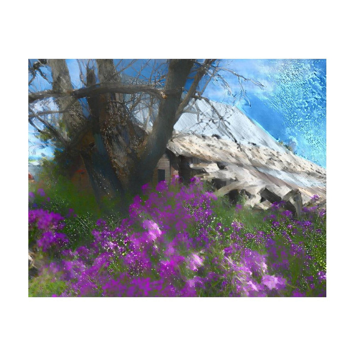 Design Diamond Painting 20"×16"(Horizontal) Dames Rocket Barn