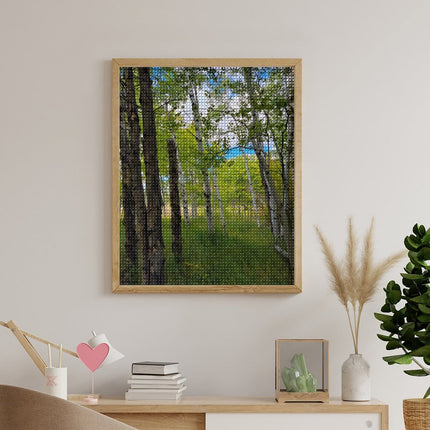 Design Diamond Painting 16"×20"(Vertical) Aspens in Wyoming