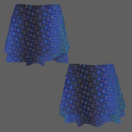 Ruffled Pocket Sports Skirt Blue LIghts