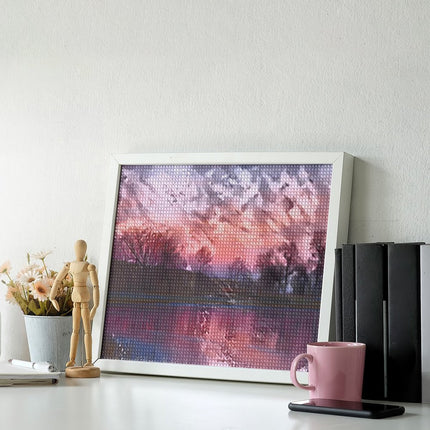 Design Diamond Painting 20"×16"(Horizontal) Sunset on the South Grand River South Dakota