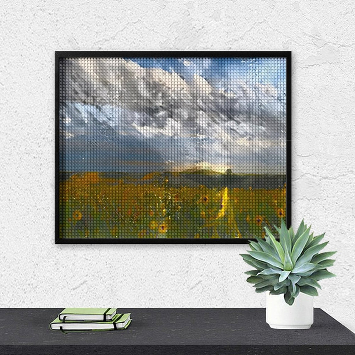 Design Diamond Painting 20"×16"(Horizontal) Sunflowers Lakeside II