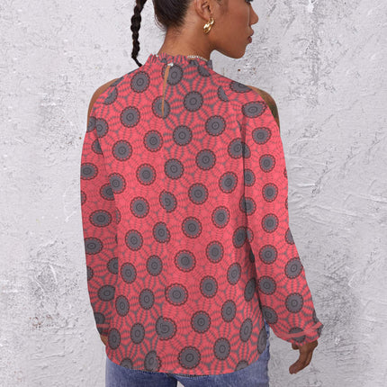 Long Slit Sleeve Blouse Red Sunset