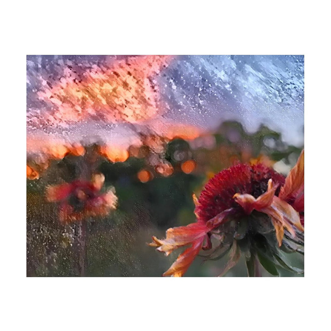 Design Diamond Painting 20"×16"(Horizontal) Wildflowers at Sunset