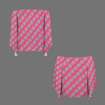 Trumpet Sleeve Blouse Butterfly Balm Pink