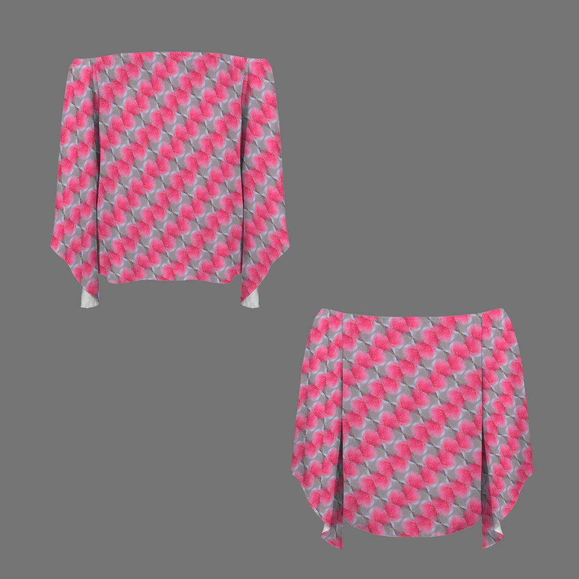 Trumpet Sleeve Blouse Butterfly Balm Pink