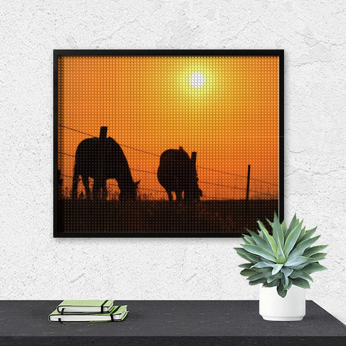 Design Diamond Painting 20"×16"(Horizontal) Horses at Sunset St. Onge