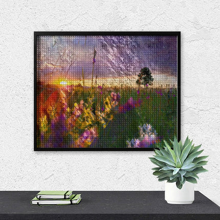Design Diamond Painting 20"×16"(Horizontal) Sunset on Sheridan Lake Road