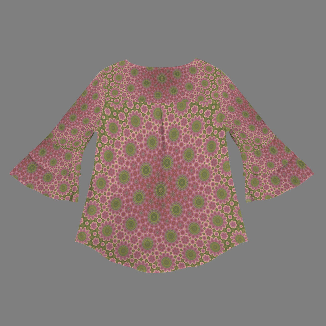 Layered Flare Sleeve Cactus in Bloom
