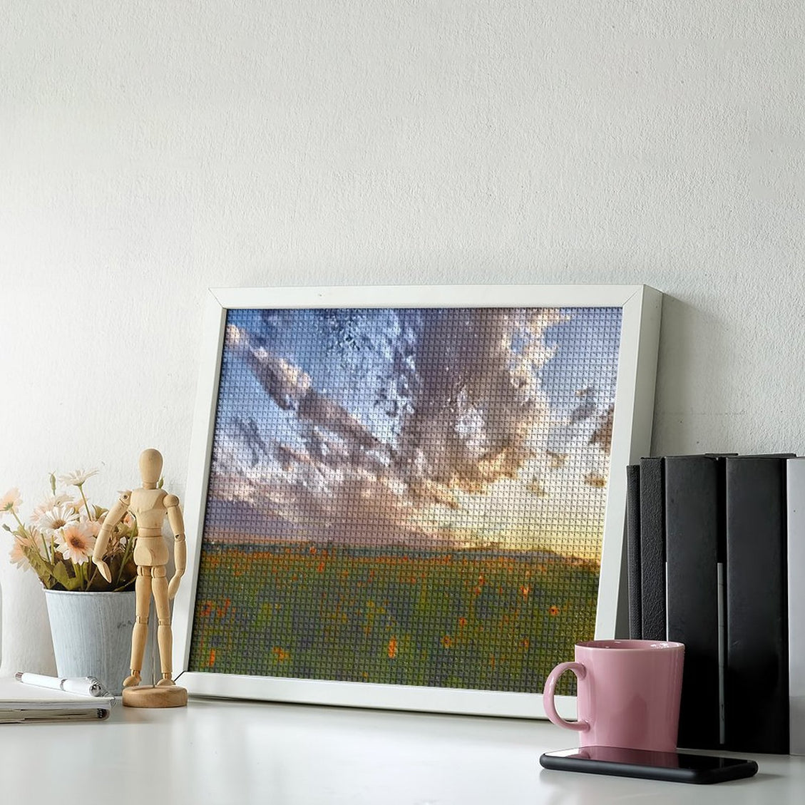 Design Diamond Painting 20"×16"(Horizontal) Sunset at Shadehill Wild Sunflowers
