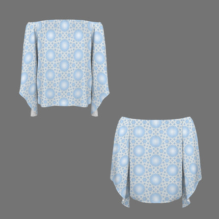 Trumpet Sleeve Blouse Blue Sky Dandelion